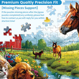 300 Piece Jigsaw Puzzle for Adults, 300 Piece Jigsaw Puzzle for Kids, Horse and Cat Jigsaw Puzzles, Animal Jigsaw Puzzles, Creative Games and Holiday Party Gifts, Fun and Challenging Family Games VOLUVOLU