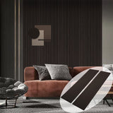 ARMURO 3D Wall Panels for Wall Decor, Fluted Wall Panels, Natural Smoked Wood Veneer Acoustic Wall Panels 2 Pack - 12.6" W x 94.5" L ARMURO