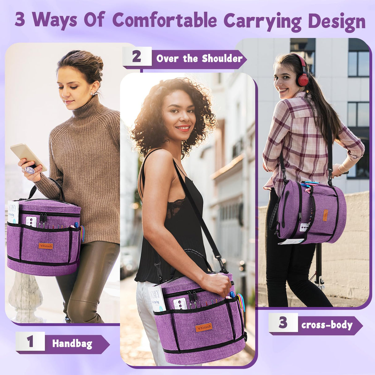 Katech Crochet Kit for Beginners, Beginner Crochet Kit for Adults and Kids Crochet Kits Includes Crochet Hooks Knitting Bag Crochet Yarn for Crocheting Instruction Knitting Kit Crochet Supplies Gift Katech