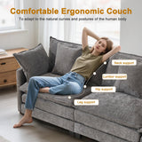 77" Cloud Sofa Loveseat & Couch｜Small 2-Seater Chenille Sectional Sofa with 29.1" Deep Seat｜FSC Certified Solid Wood & Metal Frame｜Easy Assembly & 1YR Guarantee｜ for Apartment Living Room Bedroom CAFUZY