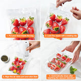 Vacuum Sealer for Food, Food Saver Vacuum Sealer Machine,Bag Sealer Comes with 15 Reusable Food Bags, HandHeld Food Sealer Vacuum Sealer for Sealing Meats Vegetables Fruits and Food with Liquid VALACU