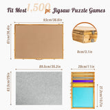 Sancallie Jigsaw Puzzle Table Storage Portable Folding Tilting Table with 5 Drawer for 1500 pcs Play Table with Non-Slip Surface Mat & Dust-proof Cover for Adults Kids Boy Girl Gift for Puzzle Amateur Sancallie