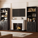 IRONCK Industrial Bookshelves and Bookcases with Doors 11.8 in Depth Set of 2 Floor Standing 5 Shelf Display Storage Shelves Bookcase Home Decor Furniture for Home, Office, Living Room, Bedroom IRONCK