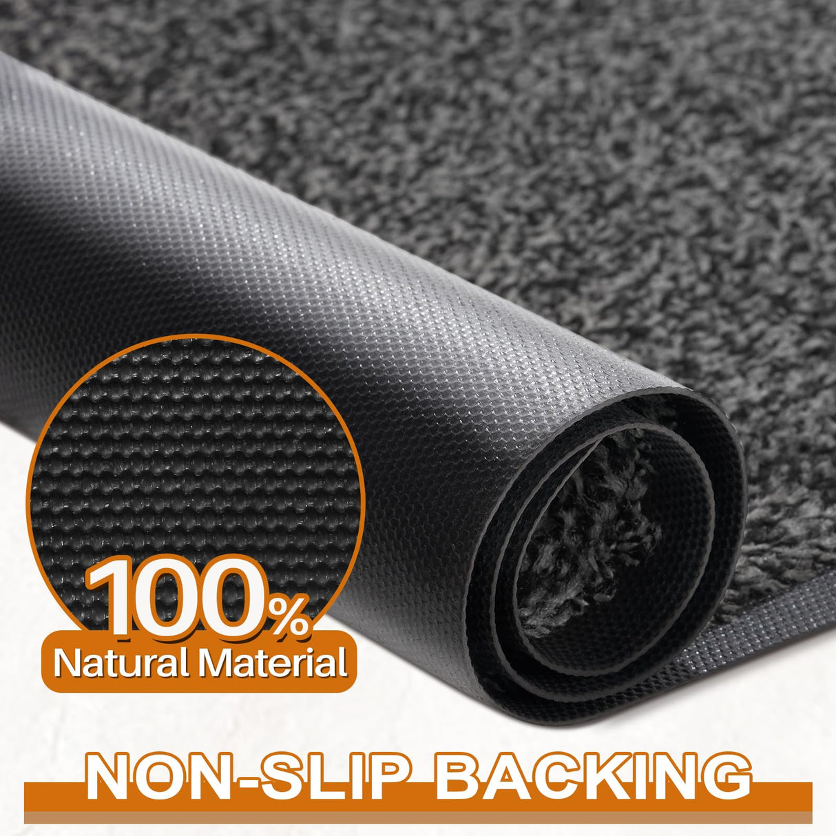 Mibao Front Door Mat, Dirt Trapper Welcome Mat for Outdoor Indoor, Non-Slip Waterproof Doormat, Durable Machine Washable Low Profile Entry Rug for Back Door Outside Patio Porch, 30" x 18", Grey Mibao