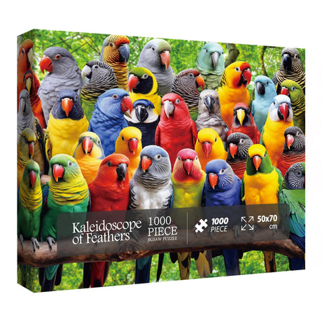 Colorful Bird Parrot Jigsaw Puzzle 1000 Piece for Adult, Pretty Art Aesthetic Jigsaw Puzzles, Animal Cute Funny Nature Puzzle Larkipuzz