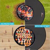 DocSafe 36" Round Under Grill Mat,4 Layers Fire Pit Mat,Fireproof Mat Protect Mat for Deck,Patio,Grass,Outdoor Charcoal,Smokers,Reusable Oil-Proof and Waterproof Indoor Fireplace Mat BBQ Floor Mat DocSafe