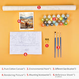 TUMOVO DIY Paint by Numbers for Adults with Brushes Highland Cow Oil Hand Painting Animals Adult Paint by Number Landscape Paint by Number Kits on Canvas Art Crafts 16"x20"(Frameless) TUMOVO