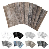 URCOLOR 32-Piece Peel and Stick Backsplash Wall Tile, 4"x 8" PVC Distressed Rustic Tan Wood Stick on Tiles for Kitchen, Bathroom, Laundry Room, Camper, Fireplace URCOLOR