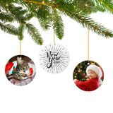 ACRIMAX 20 PCS Sublimation Ceramic Ornament Bulk White 3 Inch Round Blank Hanging Ornament with Gold String for Crafting DIY Personalized Home Decor Bulk ACRIMAX