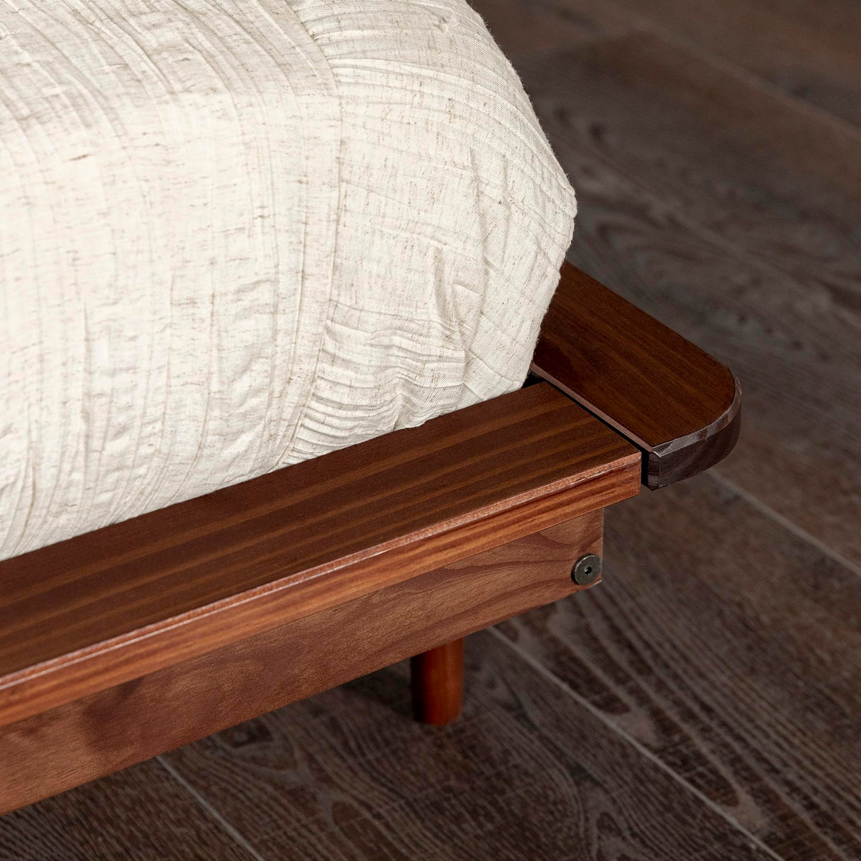 Walker Edison Mid Century Modern Solid Wood King Platform Bed with Headboard and Footboard - Walnut Finish Walker Edison