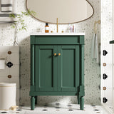 Virubi 24 Inch Bathroom Vanity with Single Sink Combo Set, Modern Bathroom Storage Cabinet with Double Soft Closing Doors, Solid Wood Frame Bathroom Vanities. Virubi