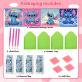 KOJEFCV 4 PCS Diamond Art Painting Kits for Kids, Cartoon Diamond Art for Kids Ages 4-8-12, Cartoon Gem Painting Kit Crafts Beginners for Gift Home Wall Decor (6x6 inch) KOJEFCV