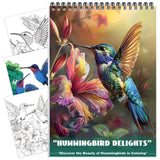 CKMOREL Humming Bird Adult Coloring Book Spiral Bound Mindfulness Adult Coloring Book for Women Relaxation Spiral Bound Lay Flat, Single-Sided Print with 24 Pages, Anxiety Relief Gifts Relaxation CKMOREL