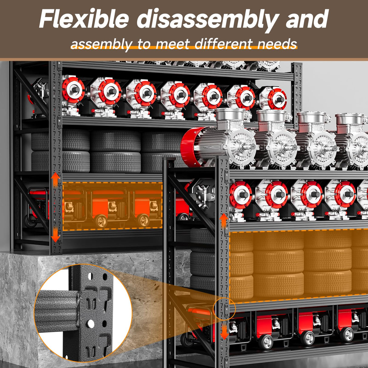 ZAOUS 5000LBS Metal Garage Shelving Unit 71" W Storage Shelves Heavy Duty 4 Tier Adjustable Garage Storage Racks Industrial Shelving Utility Rack Shelf for Warehouse/Basement 71" Wx24 Dx70 H ZAOUS