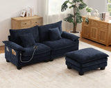 DURASPACE Modular Sectional Sofa 76.8'' Cloud Couch L Shaped Sectional Couches with Movable Ottoman, USB, Comfy Sectionals Sofa for Living Room DURASPACE