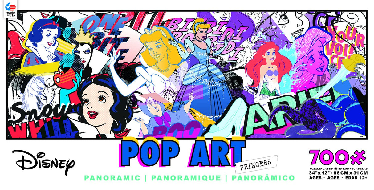 Ceaco - Disney Panoramic - Pop Art Princess Disney Panoramic - 700 Piece Jigsaw Puzzle Ceaco