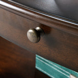 MODERION Coffee Table with Drawer, Solid Wood Oval Center Table with Storage Shelf, Traditional Living Room Table with Elegant Vintage Style, Easy Assembly, 45” x 27.6” x 18.2” Retro Walnut KFZ2233DC MODERION