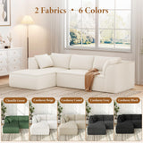 Vesgantti 106" Cloud Couch Sectional Modular Sofa, Deep Seat Comfy Cloud Couch Chenille Memory Foam Sofa Modular Couches for Living Room Bedroom, No Assembly Required (Beige, Left-Facing Chaise) Vesgantti