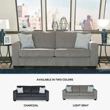 Signature Design by Ashley Altari Modern Sofa with 2 Accent Pillows, Light Gray Signature Design by Ashley