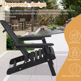 PayLessHere Outdoor Lounger Chairs Set of 2 All Weather Fire Pit Chairs Wooden Adirondack Chairs with Easy Assemble for Patio Garden Lawn Beach Fire Pit, Black PayLessHere