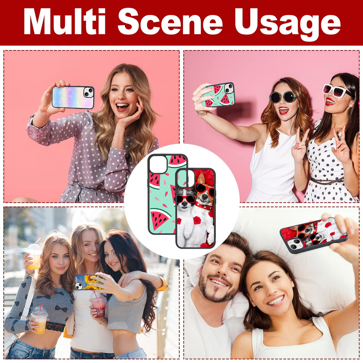 Weewooday 6 Pieces Sublimation Phone Case Covers Blank DIY Printable Phone Covers Anti-Slip Shockproof Customize Heat Press Rubber Protective DIY Phone Case(Compatible with iPhone 11) Black Weewooday