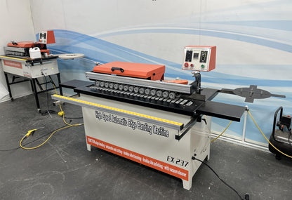 YUCHENGTECH High-speed Automatic Edge Bander Banding Machine 0~10m/min Woodworking Edge Bander Banding Machine Double Sided Gluing Automatic Feed/Break Belt Straight EX237 (110, Volts)