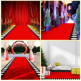 Tinideya 2 x 30 ft Red Carpet Runner for Party Red Aisle Runner with LED Lights Christmas Not Slip Carpet Outdoor Rug Movie Theme Party Accessory for Movie Night Ceremony Film Carnival Tinideya
