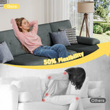 JY QAQA Sectional Couche with Soft Cushion, U-Shaped Sofa with Double Chaise, 4-Seat Linen Fabric Sofa Sets for Living Room, Apartment, Grey JY QAQA PET