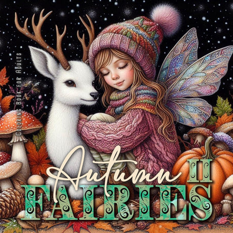 Autumn Fairies Coloring Book for Adults 2: Whimsical Autumn Coloring Book Grayscale Fairy Grayscale Coloring Book autumn forest coloring book (Autumn Fairies Coloring Books) WoodArtSupply