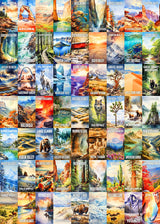 Trekking The National Parks Puzzles for Adults 1000 Pieces - Jigsaw Puzzle with No False Fits - Includes Custom Artwork for All 63 National Parks - Designed by and Made for National Park Enthusiasts Underdog Games