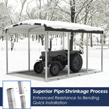 Xilingol Metal Carport, Heavy Duty Carport Canopy with Galvanized Steel Frame and Roof, Outdoor Storage Shed, Car Tent Garage Shelter for Pickup, Truck, Boat and Tractor, Grey (10x15 FT) Xilingol