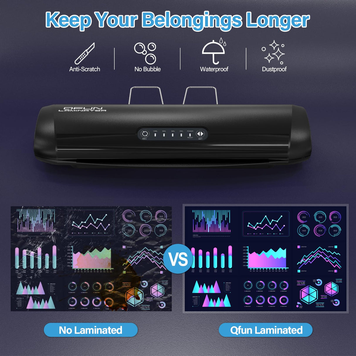 3-10 Mil Commercial Laminator Machine with Laminating Sheets, 4-Roller Jam-Free Thermal Laminator Machine 11x17, Fast Warm-up 13 Inch Laminating Machine, Hot Lamination Machine for Office School Home Qfun