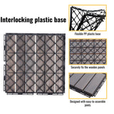 Interlocking Deck Tiles - 12x12 Inch Waterproof Outdoor Flooring for All Weather Use - Wood Tiles for Patio, Porch, Poolside, Backyard, Balcony, (Light Gray * 10 PCS) RIDFY