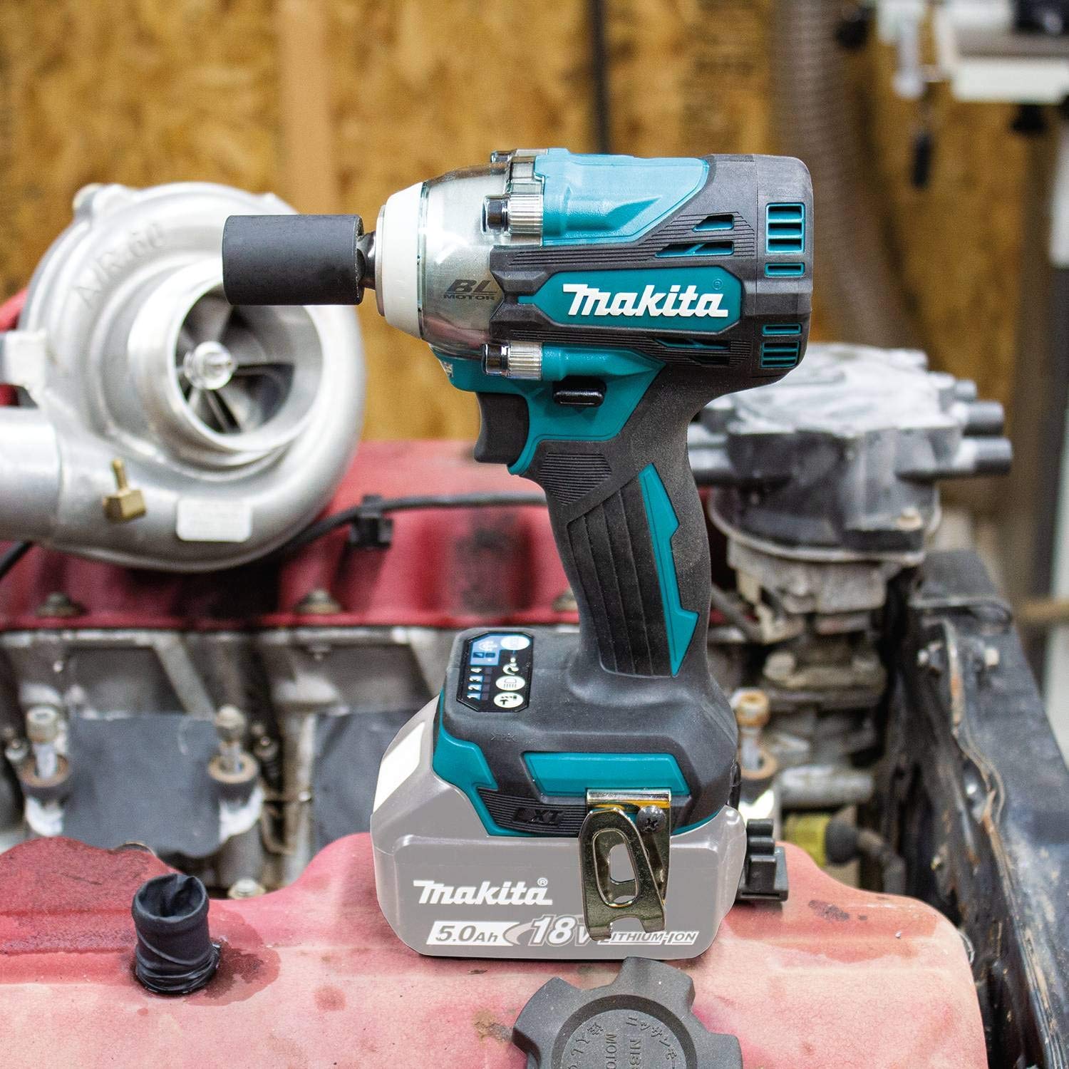 Makita XWT14Z 18V LXT Lithium-Ion Brushless Cordless 4-Speed 1/2" Sq. Drive Impact Wrench w/Friction Ring Anvil, Tool Only - WoodArtSupply