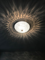Sheenkarion Modern Black Flush Mount Crystal Ceiling Light,2-Light Crystal Chandelier Ceiling Lighting for Bedroom Living Room Closet Kitchen,Hallway Light Fixtures with Sparkling Crystal Metal Shade Sheenkarion