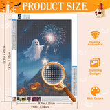 Asddage Diamond Painting Kits for Adults - Ghost, Jack-o'-Lantern DIY 5D Diamond Art Kits Full Drill Diamond Dots Paintings with Diamonds Gem Art and Crafts Home Wall Decor 12x16inch Asddage