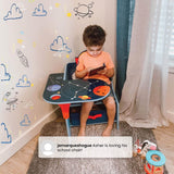 Delta Children Space Adventures Chair Desk with Storage Bin - Ideal for Arts & Crafts, Snack Time, Homeschooling, Homework & More - Greenguard Gold Certified, Blue Delta Children