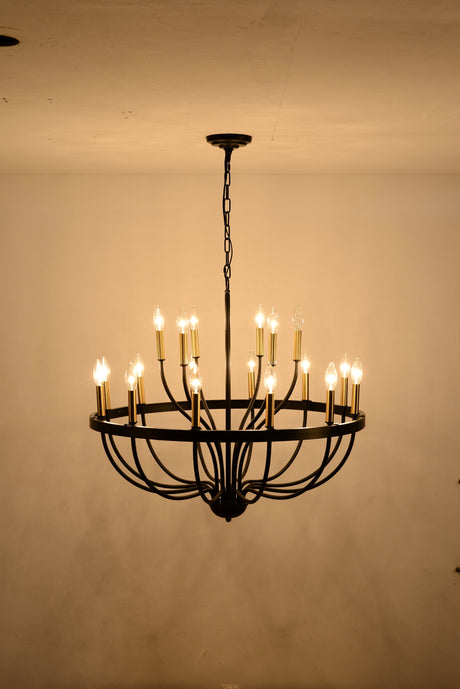 15-Light Industrial Iron Candle Chandelier Modern Farmhouse Pendant Light HouseOfZazla