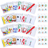 Winlyn 24 Sets Christmas Craft Kits Popsicle Stick Christmas Ornaments Winter Crafts DIY Craft Stick Santa Snowman Elf Reindeer Ornaments Art Sets for Kids Holiday Classroom Activities Party Favors Winlyn