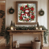 Christmas Diamond Art Kits for Adults, Christmas Diamond Painting Kits for Adults 5D DIY Full Drill Diamond Dots for Gift Wall Decor and Relaxation Gem Arts Snowman 12x16 inch Eiazuiks