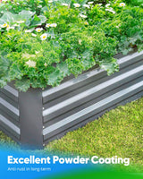 Quictent Galvanized Raised Garden Bed with Crop Cage Plant Protection Net Tent and Shade Cloth Kit Metal Planter Box Bottomless Planting Vegetables Outdoor Backyard Included T Tags Wing Nuts 8x4x1 Ft Quictent