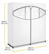 Whitmor Extra-Wide Clothes Closet, 60” with, White Cover Whitmor