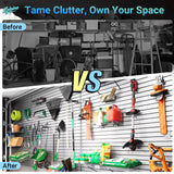 Ezlaino Slatwall Panel 4FT x 4FT, PVC Slat Wall Storage System, Waterproof, Durable& Easy to Install, Compatible with Most Hooks, Ideal for Garage Storage & Home Decoration, White Ezlaino