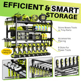 Large Power Tool Organizer Wall Mount, Garage Storage Cordless Tool Organizer with Screwdriver Holder, Heavy Duty Metal Storage Rack with 8 Drill Holder 4 Layer, Gifts for Men Who Have Everything Hipidian