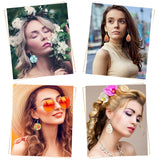 Duufin 120 Pcs Sublimation Earring Blanks with Earring Hooks and Jump Rings Heat Transfer Earring Blank Unfinished MDF Round & Teardrop Earring Blank for Christmas Valentine Halloween Women DIY Duufin