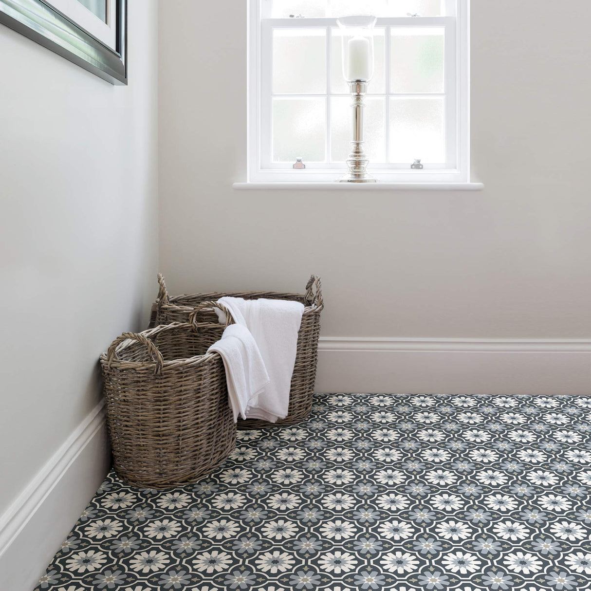 FloorPops FP2944 Sevilla Peel & Stick Floor Tiles, Multicolor FloorPops