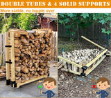 BALIE SPACE Outdoor Firewood Rack Brackets Kit for Fire Wood Pile Storage, Adjustable log stacking Stand Holder for 2x4 lumber, Black, Set of 2… BALIE SPACE