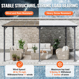 VEVOR Lean to Gazebo for Patio, 10' x 14' Hard Top Gazebo with Aluminum Frame, Wall Mounted & Freestanding Pergola, UV Resistant Polycarbonate Roof, Outdoor Patio Awnings for Deck, Garden and Backyard VEVOR