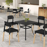 Giantex Wooden Dining Chairs Set of 4, Modern Dining Side Chairs Set w/Ergonomic Backrest, Wide Seat & Sturdy Wooden Legs, Armless Kitchen Chairs for Dining Room Living Room Restaurant Cafe (Black) Giantex