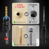 EZARC Countersink Drill Bit Set, 12 PCS Counter Sink Drill Bit Adjustable, #4, #6, #8, #10, #12, Magnetic Extension bit Holder for Woodworking with Storage Box EZARC